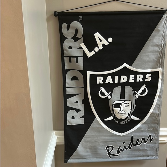 Los Angeles Raiders Large Canvas Banner Vintage 1995 NEW - Picture 1 of 6